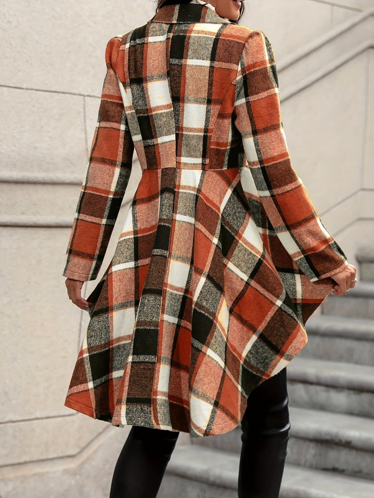 Chaqueta De Cuadros Para Mujer | Bajo Asimétrico · SeemSeem