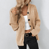 Damenstrickjacke mit Knöpfen | Mit Kapuze