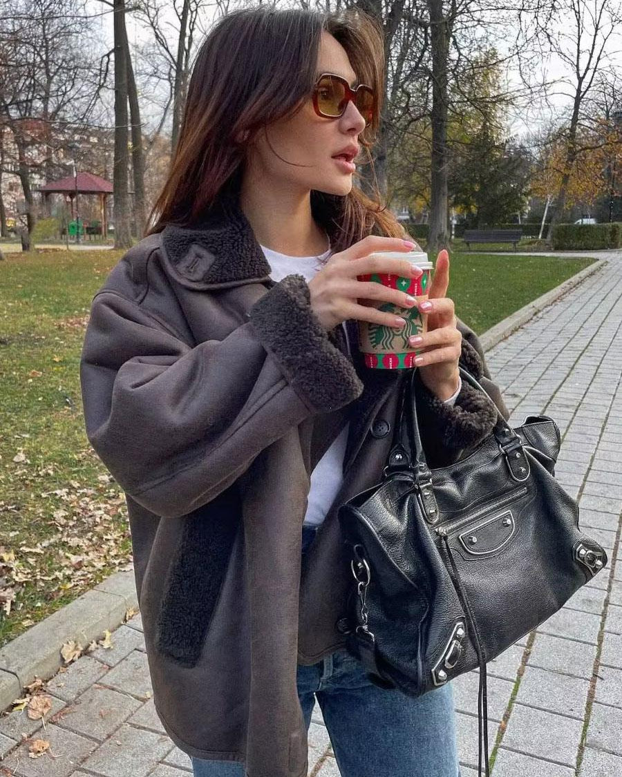 Chaqueta Oversized Para Mujer | Borreguito · SeemSeem