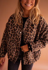 Oversized Damenjacke | Leopardenmuster