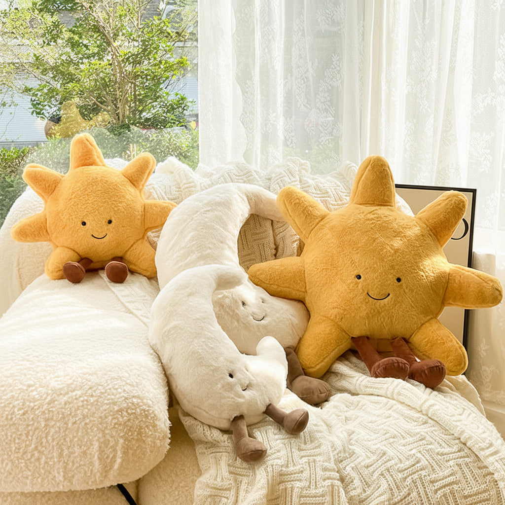 Cojín Decorativo De Peluche | Forma De Sol · SeemSeem