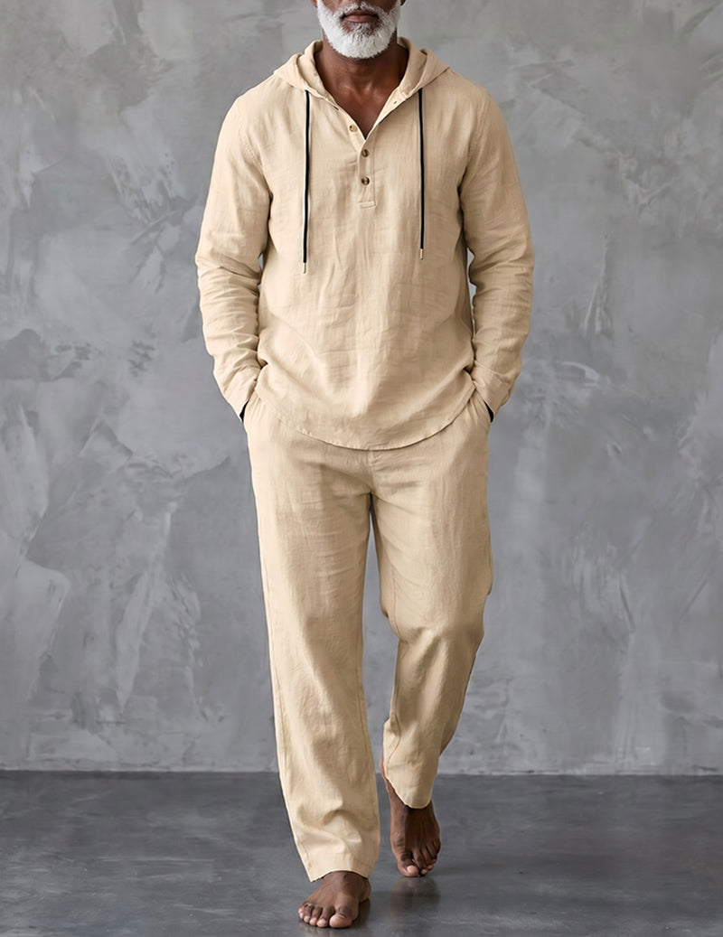 Conjunto Con Capucha Para Hombre | Cuello Henley · SeemSeem