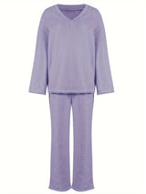 Damen-Loungewear mit V-Ausschnitt | Weite Hose