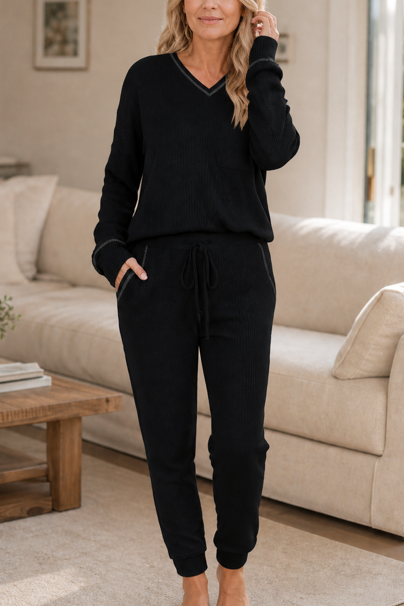 Conjunto De Estar Por Casa Para Mujer | Punto Acanalado · SeemSeem