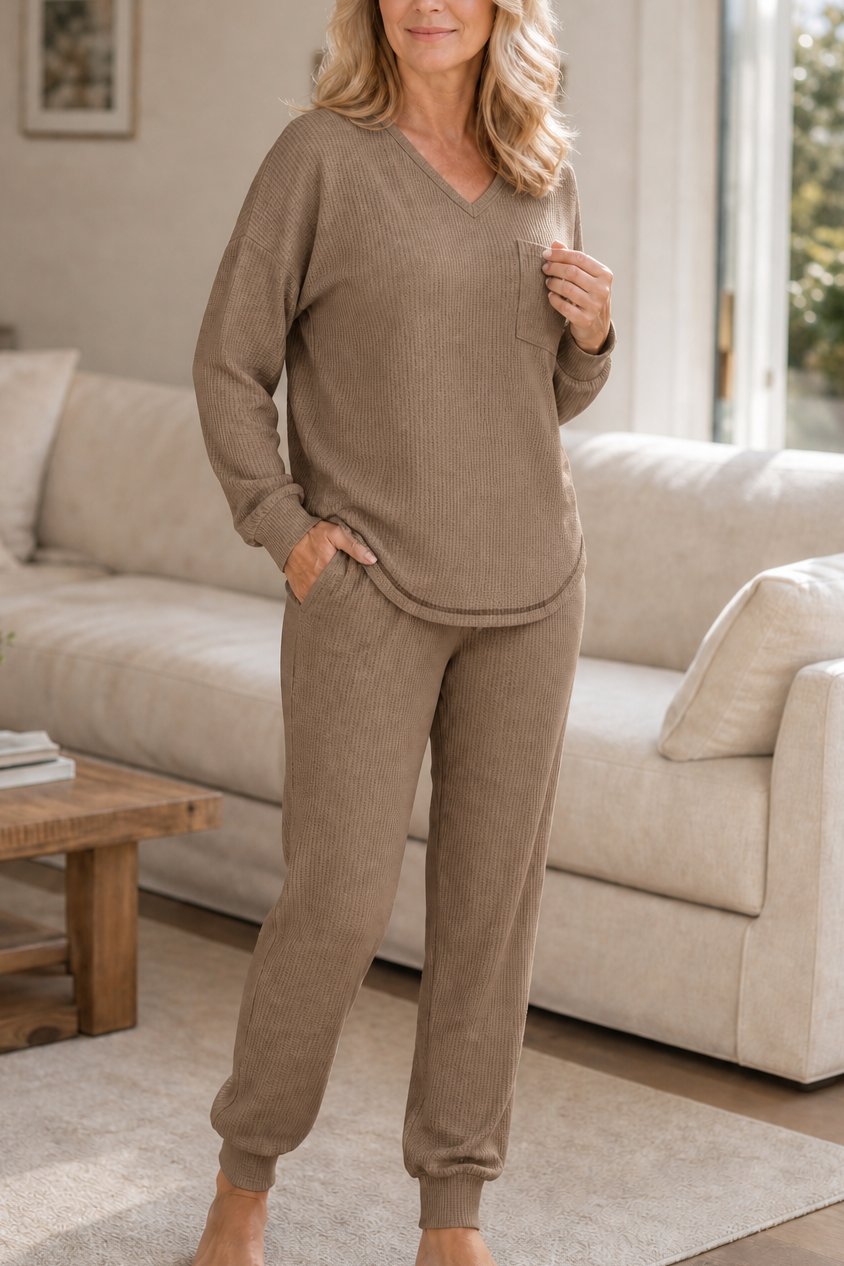 Conjunto De Estar Por Casa Para Mujer | Punto Acanalado · SeemSeem