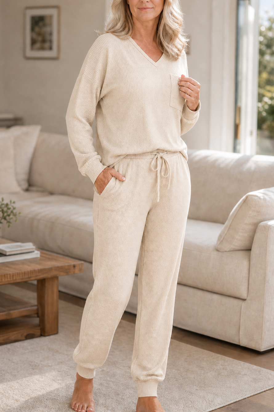 Conjunto De Estar Por Casa Para Mujer | Punto Acanalado · SeemSeem