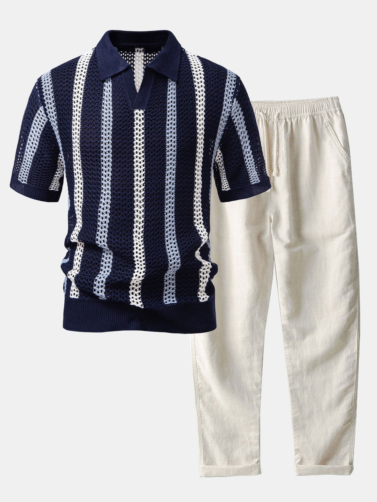 Conjunto De Punto Calado Para Hombre | Rayas · SeemSeem