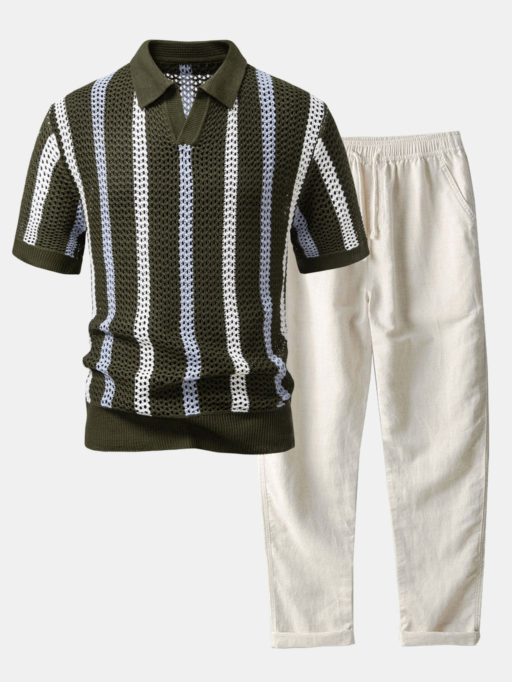 Conjunto De Punto Calado Para Hombre | Rayas · SeemSeem