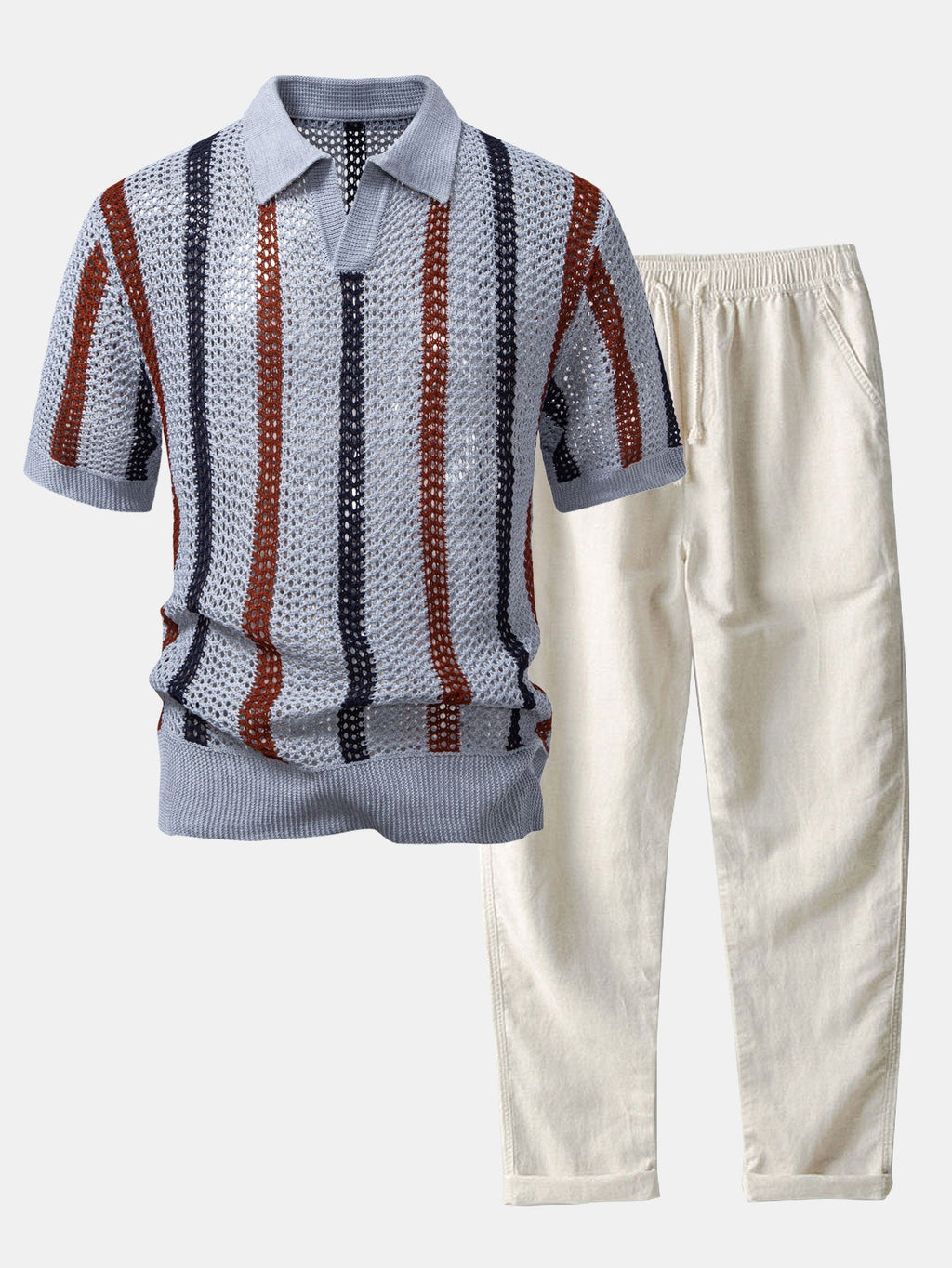 Conjunto De Punto Calado Para Hombre | Rayas · SeemSeem