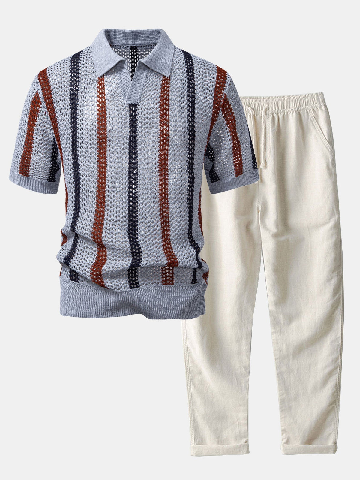 Conjunto De Punto Calado Para Hombre | Rayas · SeemSeem