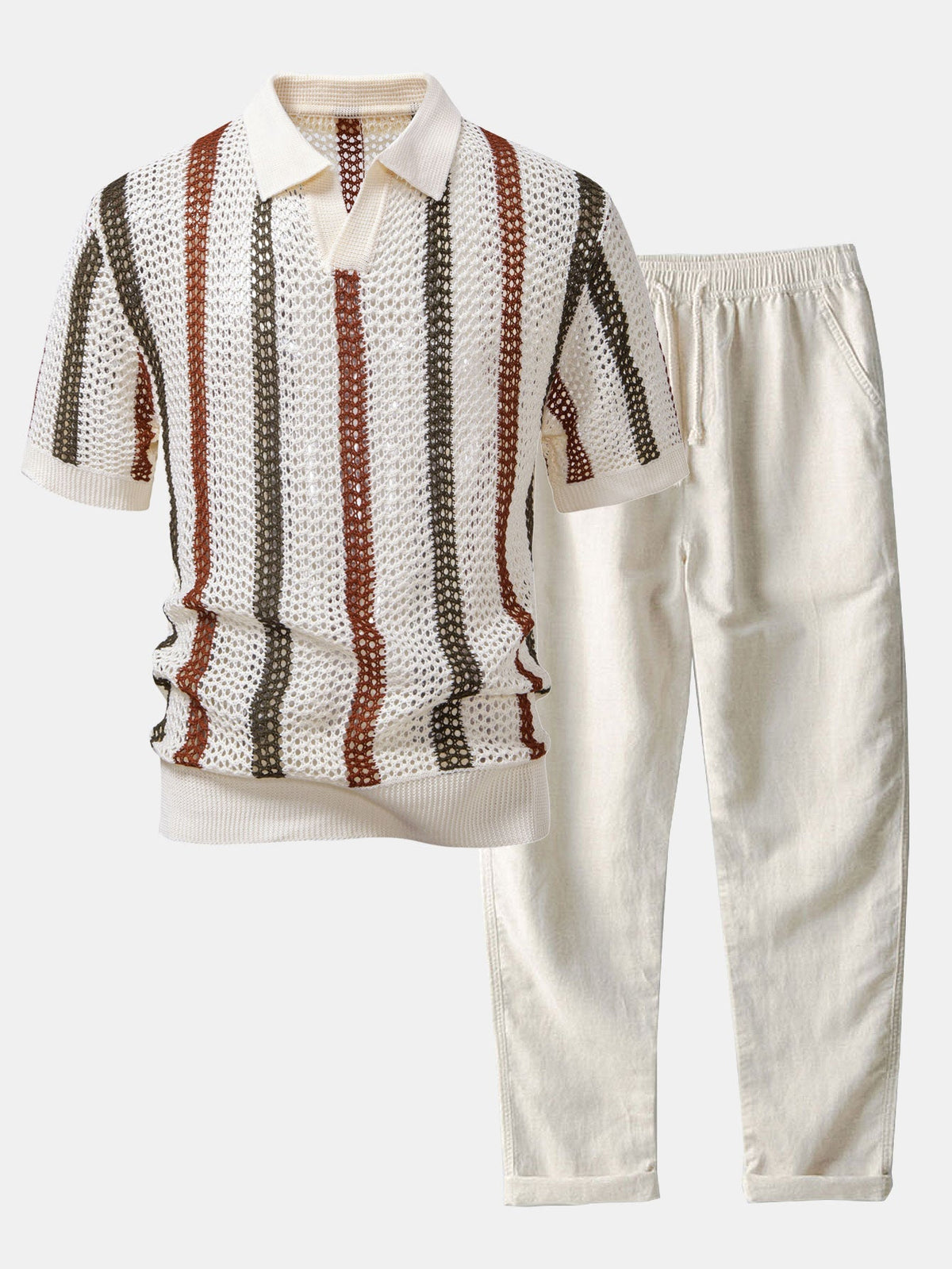 Conjunto De Punto Calado Para Hombre | Rayas · SeemSeem