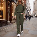 Ensemble pour femme à jambes larges | Cordon de serrage