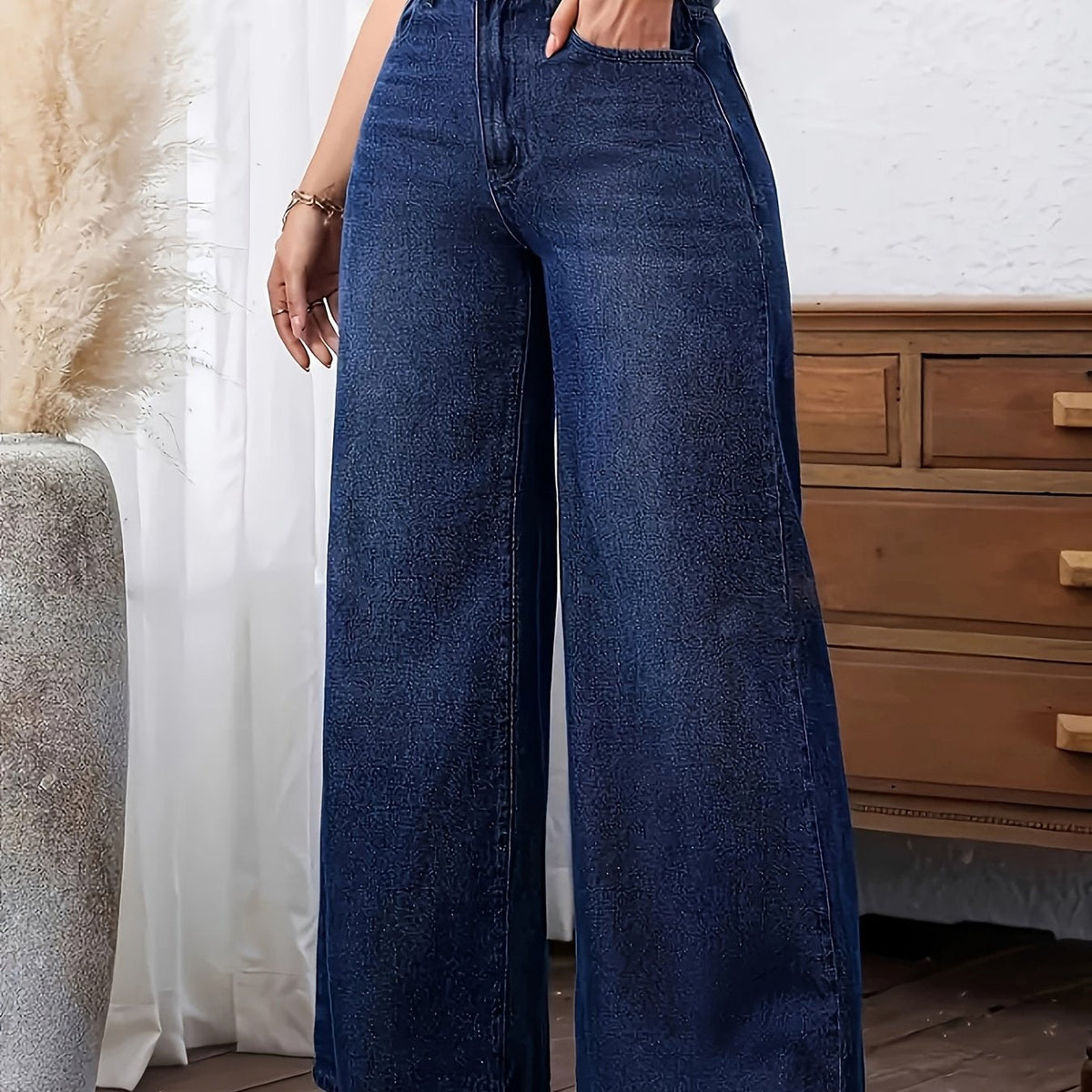Jeans De Pierna Ancha Para Mujer | Tiro Alto · SeemSeem