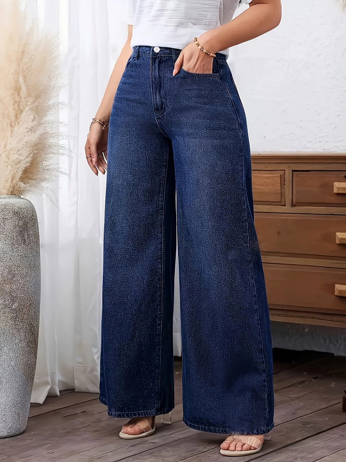Jeans De Pierna Ancha Para Mujer | Tiro Alto · SeemSeem