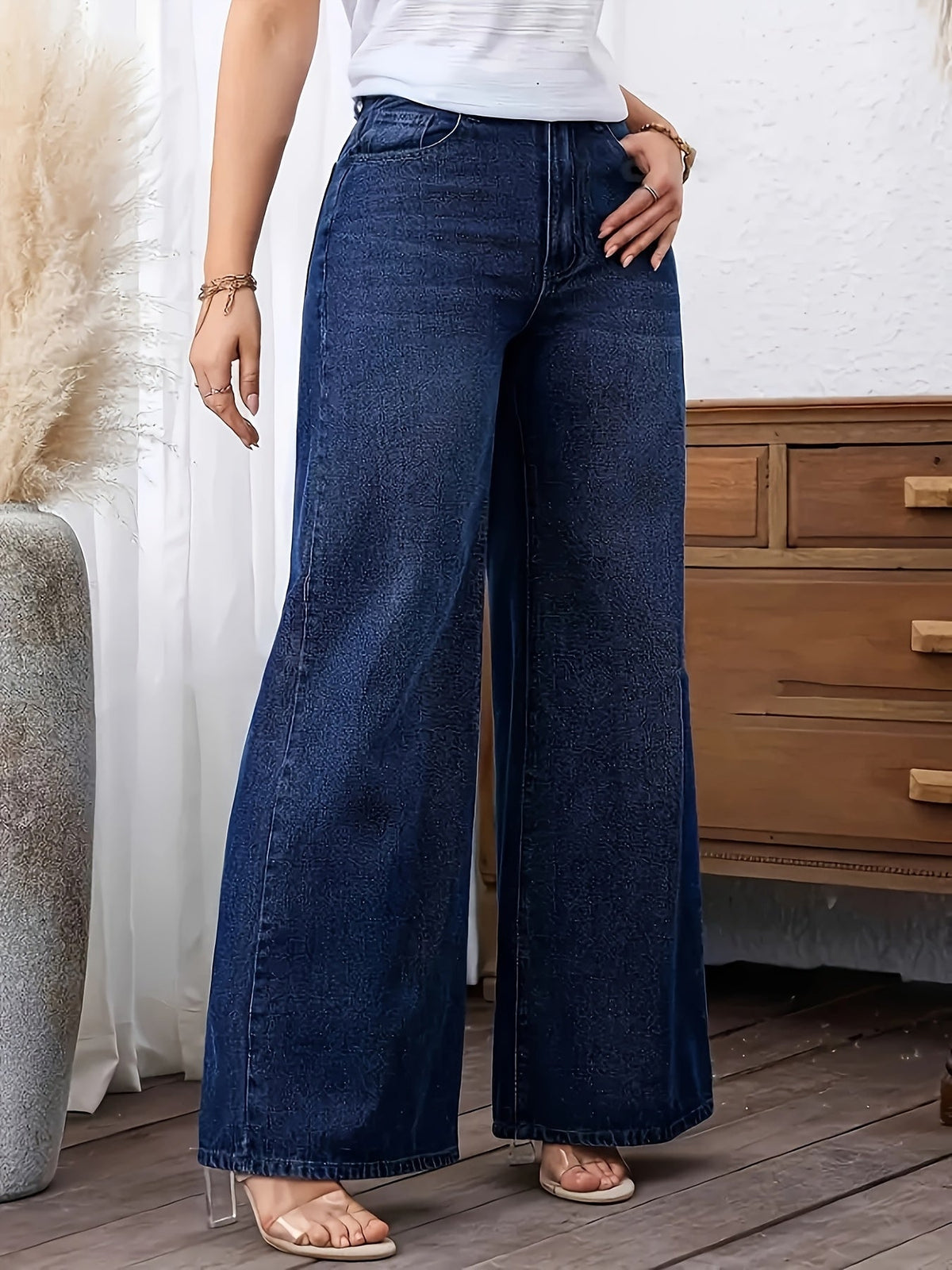 Jeans De Pierna Ancha Para Mujer | Tiro Alto · SeemSeem