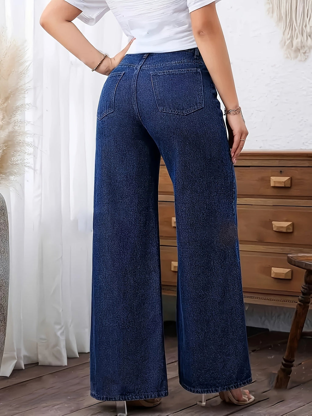 Jeans De Pierna Ancha Para Mujer | Tiro Alto · SeemSeem