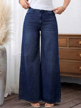 Jeans met wijde pijpen voor dames | hoge taille