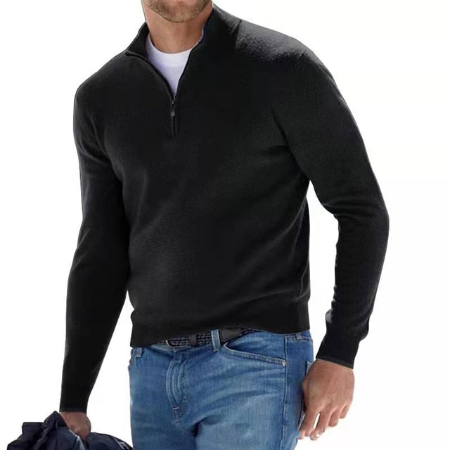 Jersey Con Media Cremallera Para Hombre | Lana Merino · SeemSeem