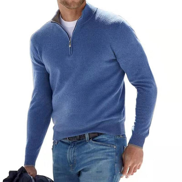 Jersey Con Media Cremallera Para Hombre | Lana Merino · SeemSeem