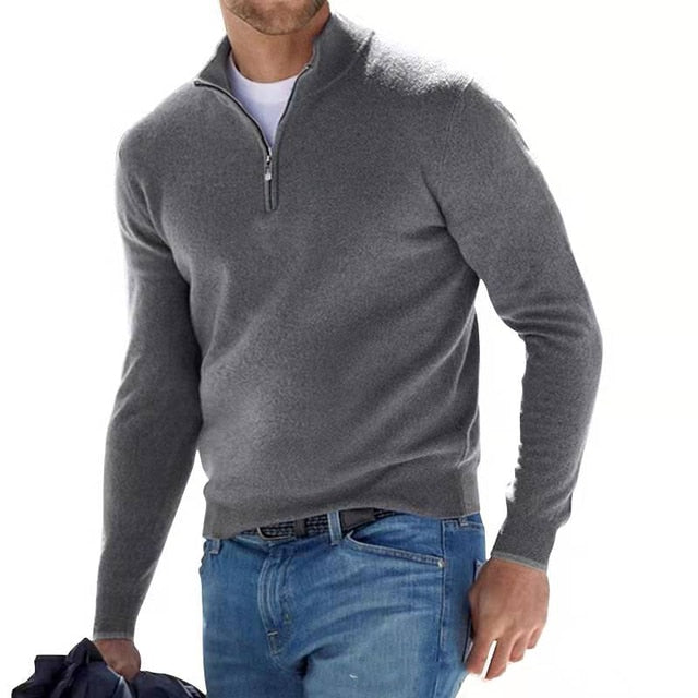 Jersey Con Media Cremallera Para Hombre | Lana Merino · SeemSeem