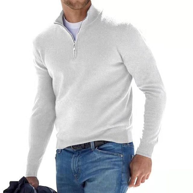 Jersey Con Media Cremallera Para Hombre | Lana Merino · SeemSeem