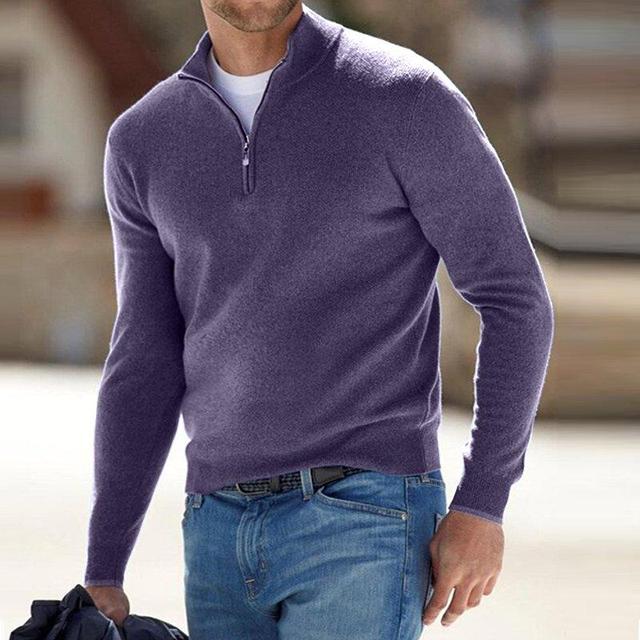 Jersey Con Media Cremallera Para Hombre | Lana Merino · SeemSeem