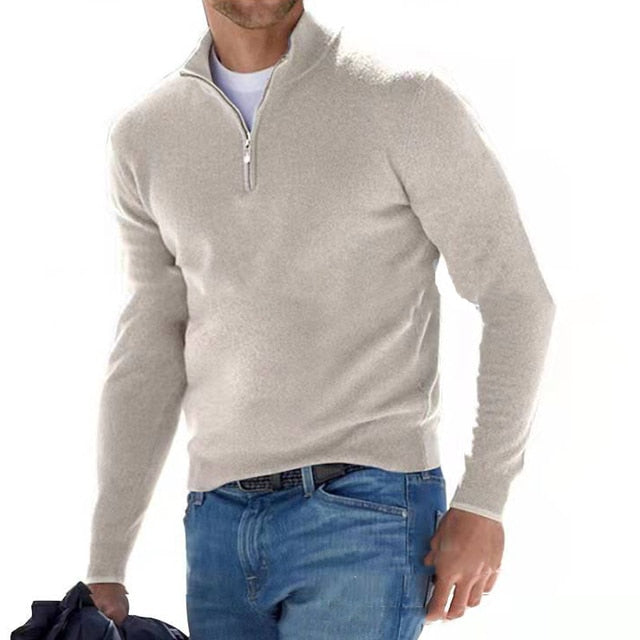 Jersey Con Media Cremallera Para Hombre | Lana Merino · SeemSeem