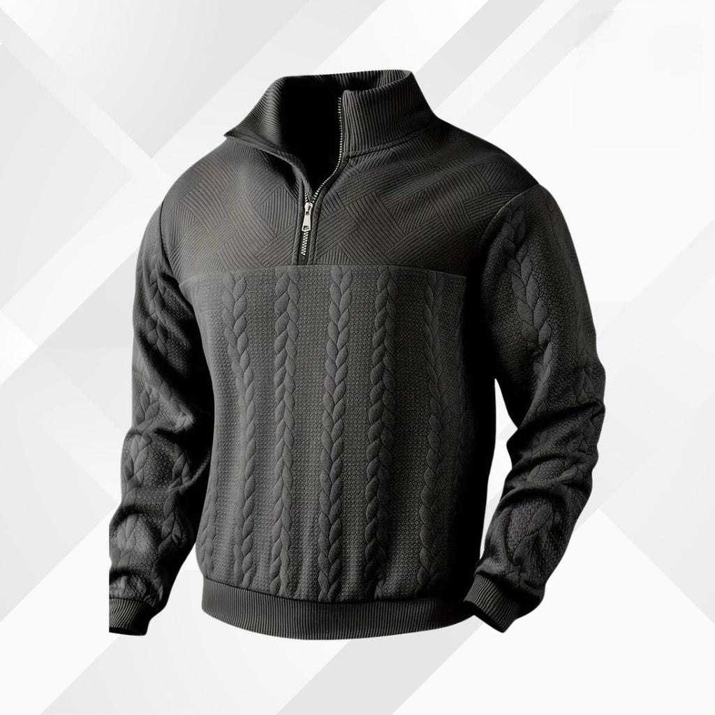 Jersey Con Media Cremallera Para Hombre | Punto Trenzado · SeemSeem