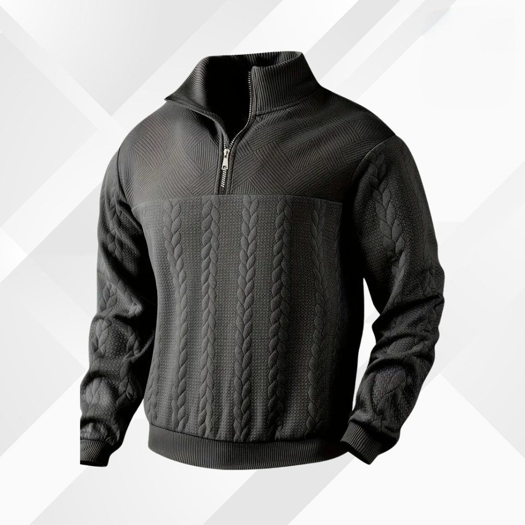 Jersey Con Media Cremallera Para Hombre | Punto Trenzado · SeemSeem