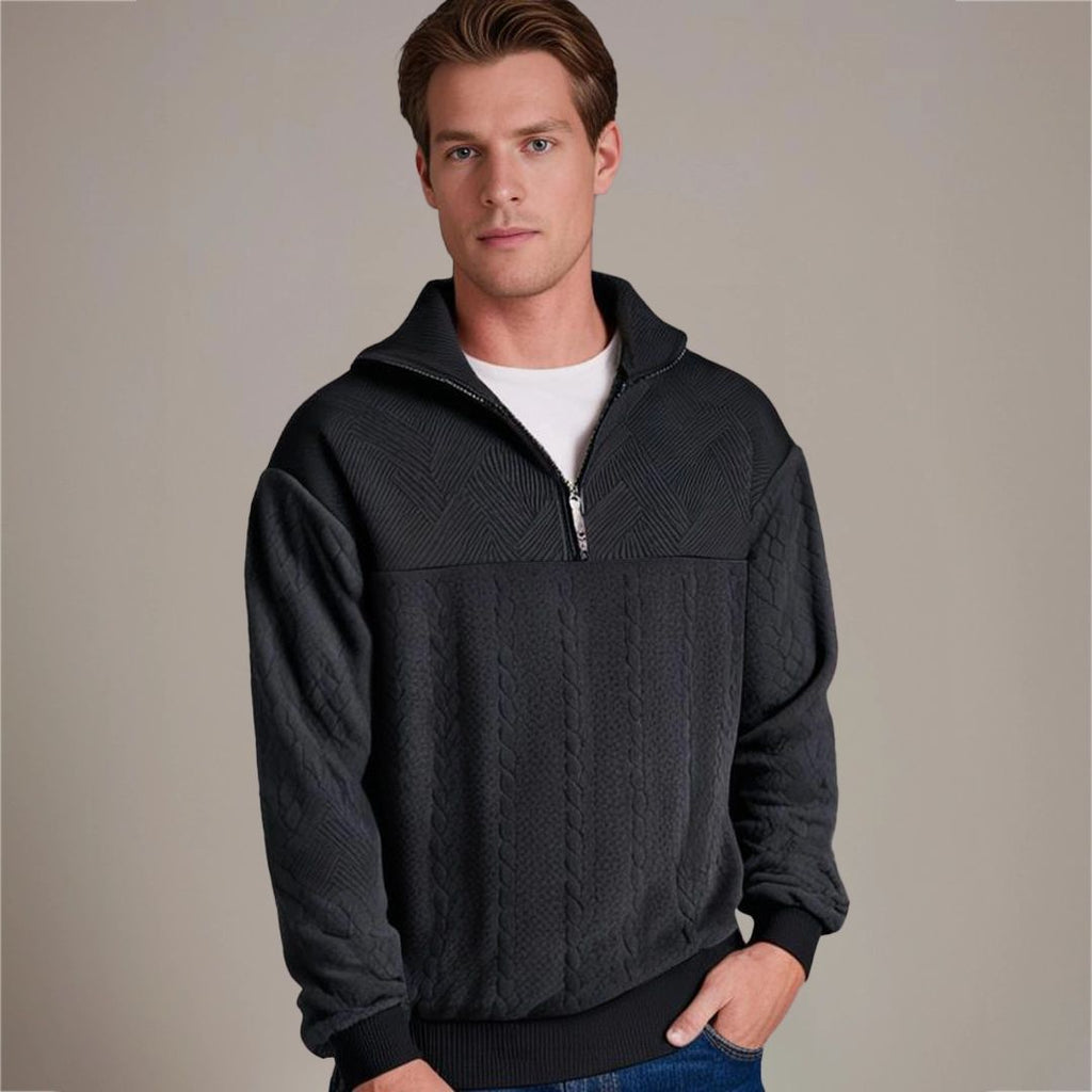 Jersey Con Media Cremallera Para Hombre | Punto Trenzado · SeemSeem