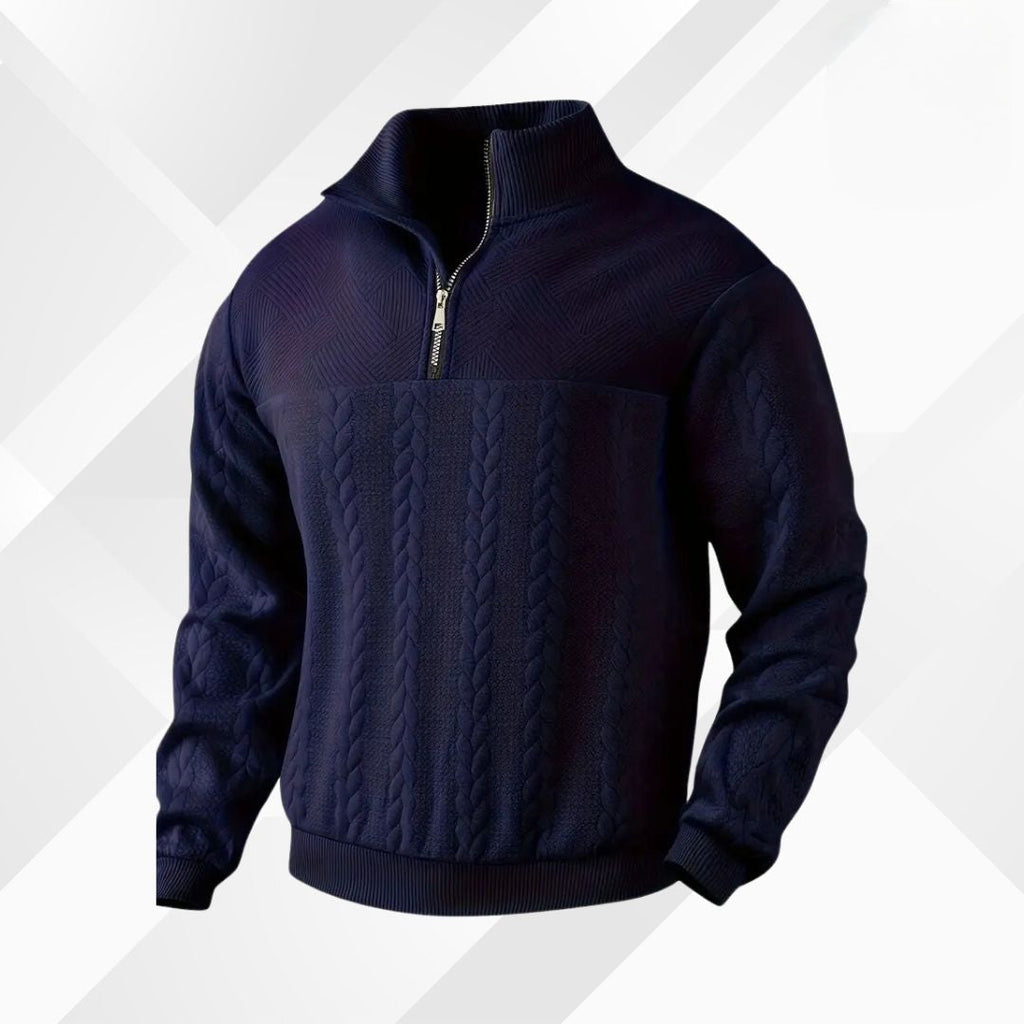 Jersey Con Media Cremallera Para Hombre | Punto Trenzado · SeemSeem