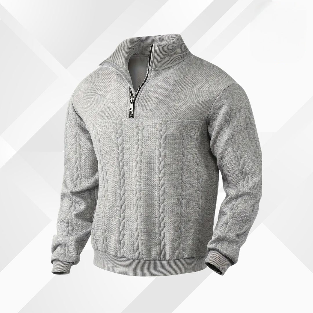 Jersey Con Media Cremallera Para Hombre | Punto Trenzado · SeemSeem