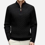 Maglione da uomo con mezza zip | maglia a trecce