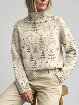 Maglione a collo alto da donna | stampa natalizia