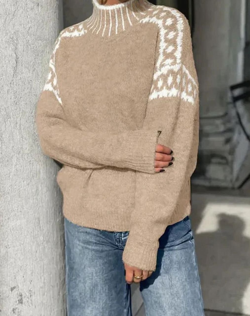 Jersey De Cuello Alto Para Mujer | Punto · SeemSeem