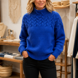 Maglione da donna a collo alto | maglia intrecciata