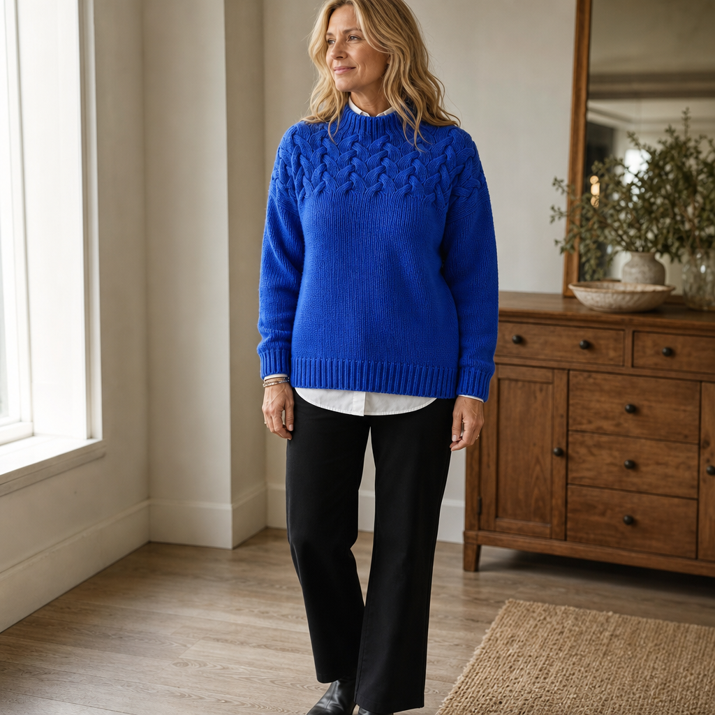 Jersey De Cuello Alto Para Mujer | Punto Trenzado · SeemSeem