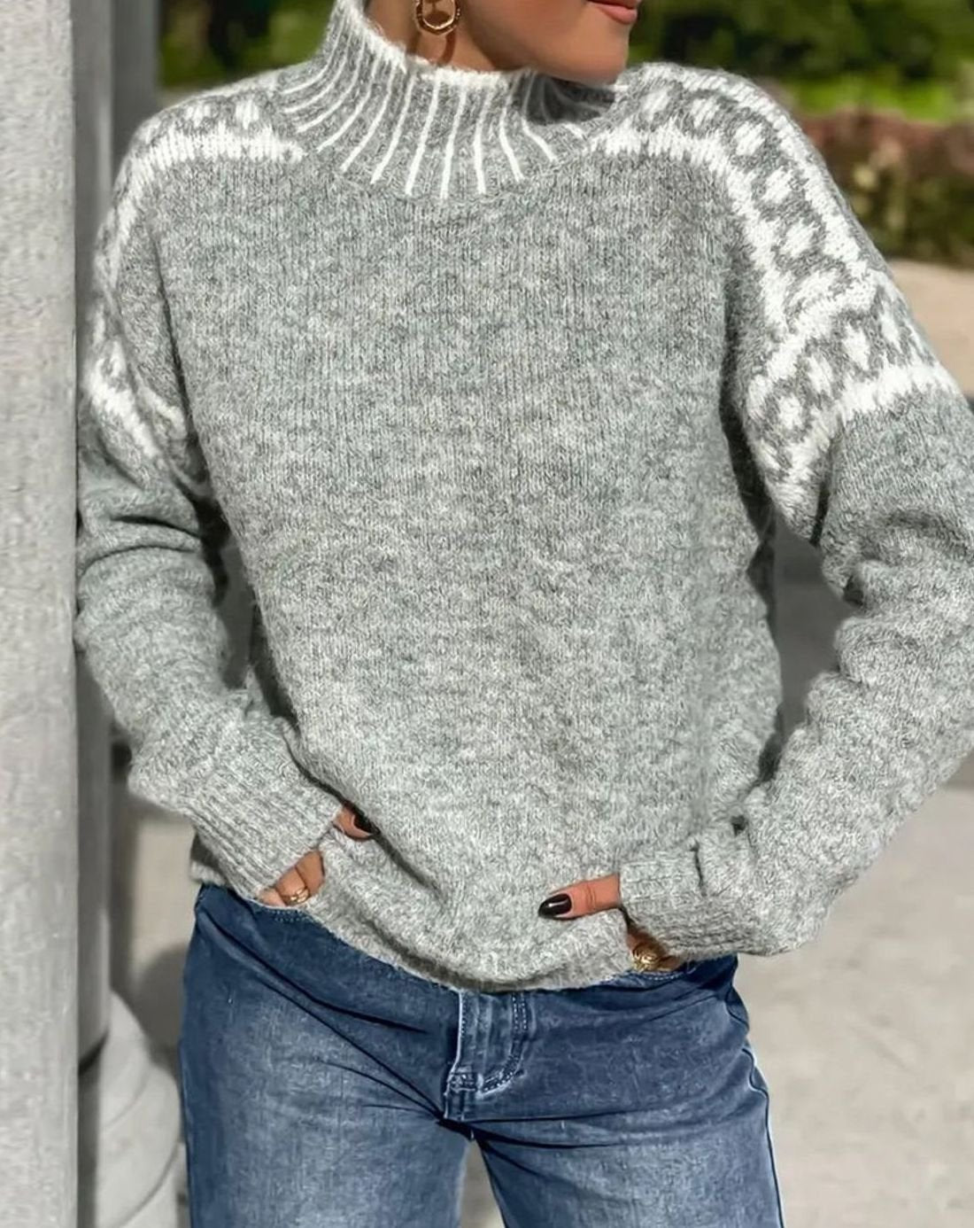 Jersey De Cuello Alto Para Mujer | Punto · SeemSeem