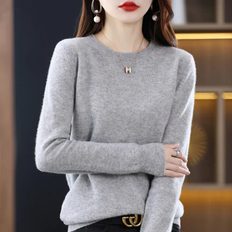 Jersey De Punto Con Cuello Redondo Para Mujer · SeemSeem