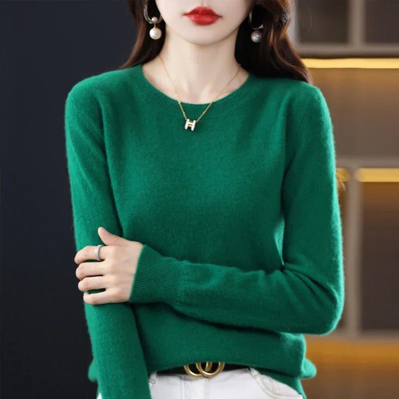 Jersey De Punto Con Cuello Redondo Para Mujer · SeemSeem