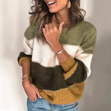 Pull en maille pour femme | Empiècements color-block