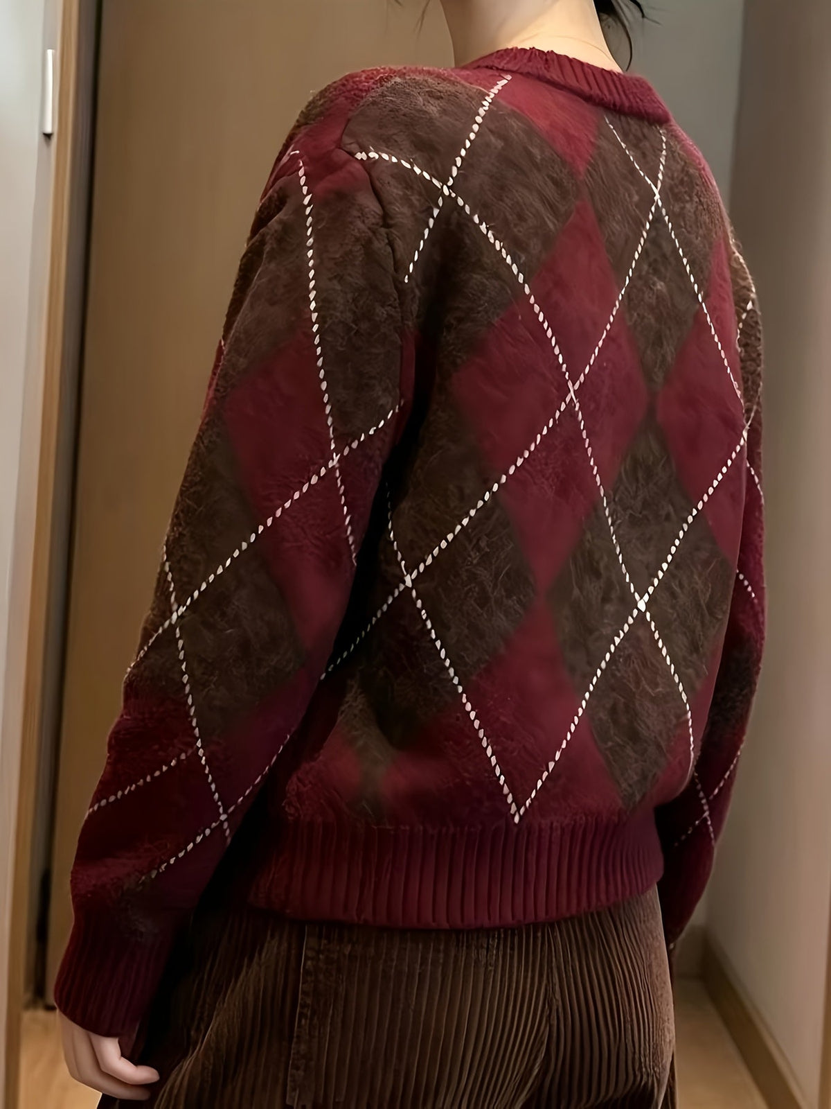 Jersey De Punto Para Mujer | Estampado Argyle · SeemSeem
