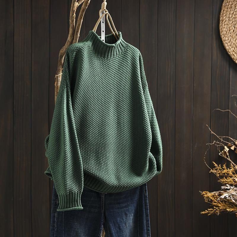 Jersey Oversize De Punto Para Mujer | Cuello Alto · SeemSeem