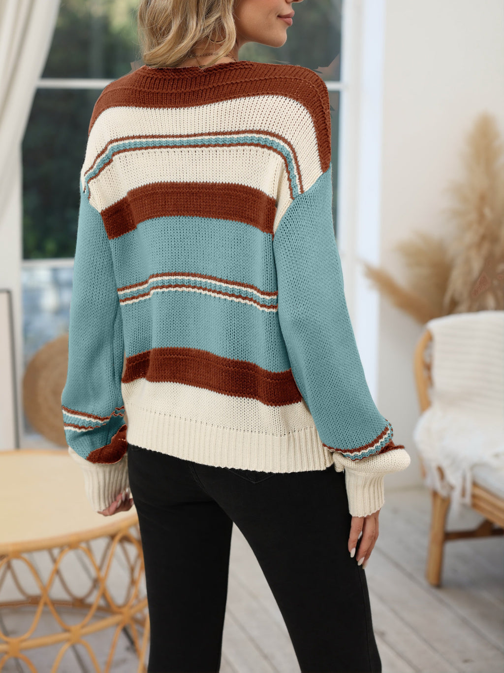 Jersey Oversized De Punto Para Mujer | A Rayas · SeemSeem