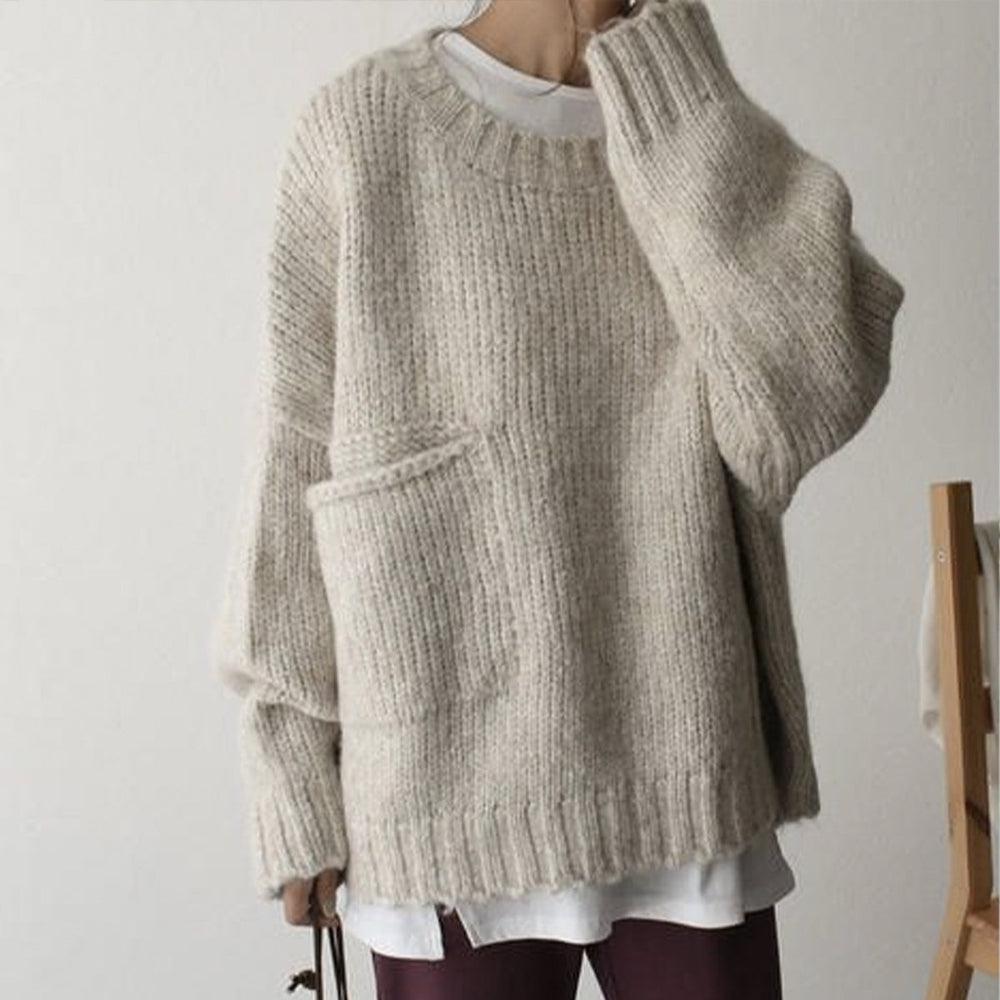 Jersey Oversized De Punto Para Mujer | Con Bolsillos · SeemSeem