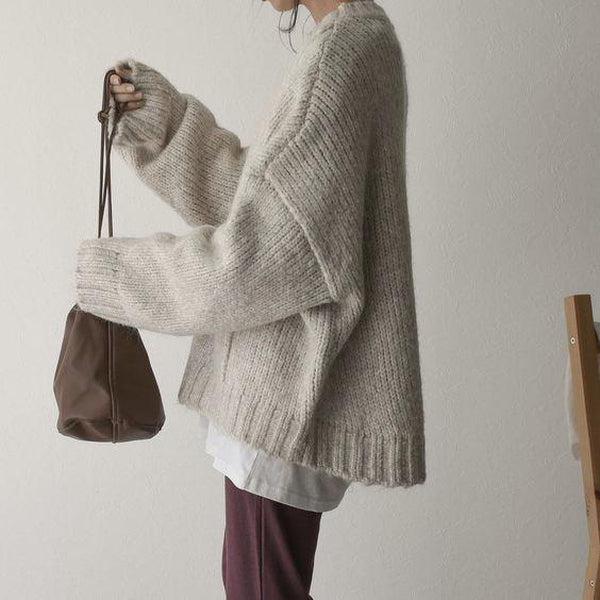 Jersey Oversized De Punto Para Mujer | Con Bolsillos · SeemSeem