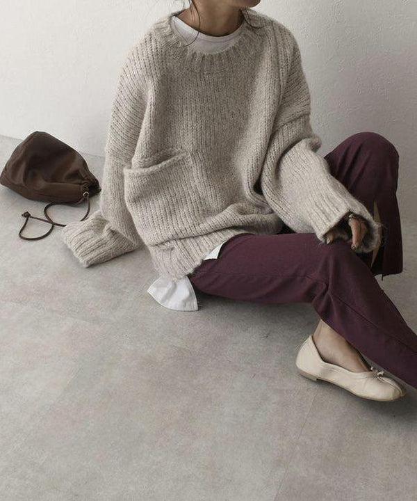 Jersey Oversized De Punto Para Mujer | Con Bolsillos · SeemSeem