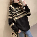 Oversize-Pullover für Damen | Nordischer Jacquard