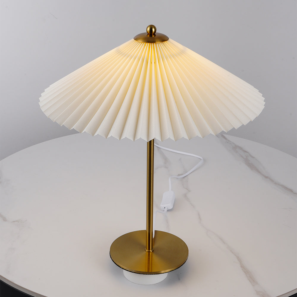 Lámpara De Mesa Nórdica | Pantalla Plisada · SeemSeem