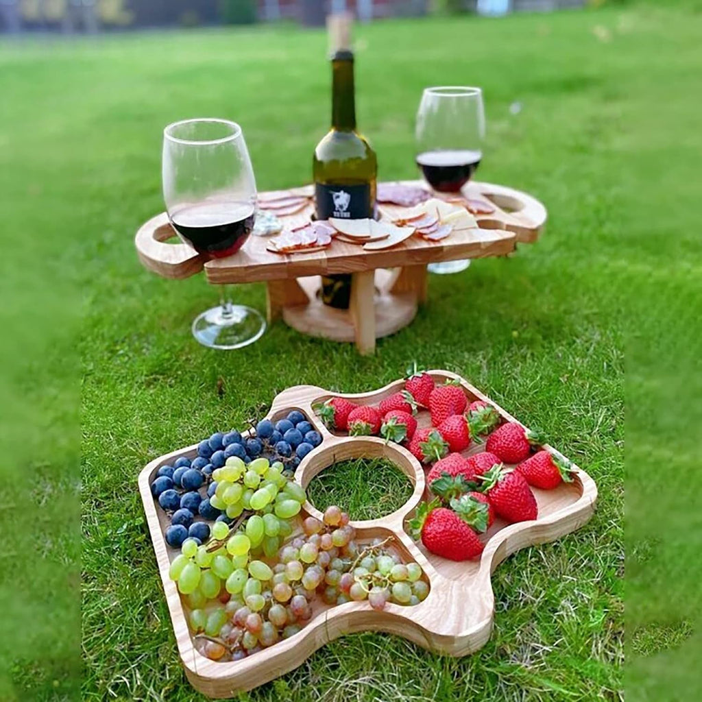 Mesa De Picnic Plegable | Portavasos De Vino · SeemSeem